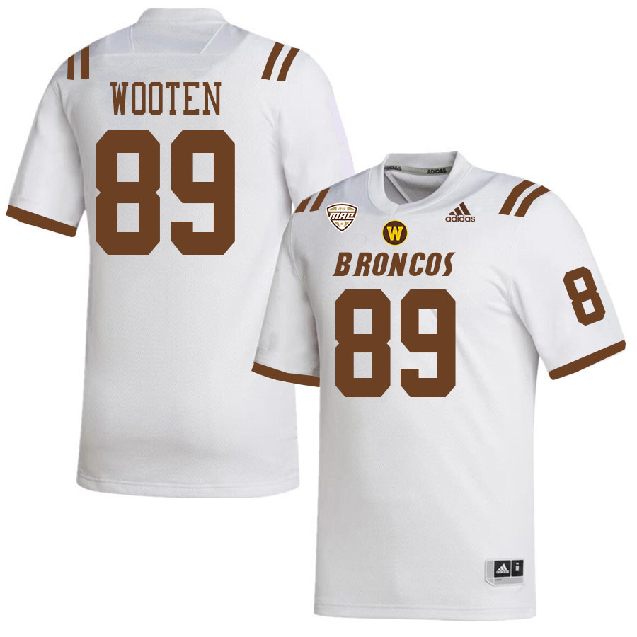 #89 Brennan Wooten Western Michigan Broncos College Football Jerseys Stitched-White